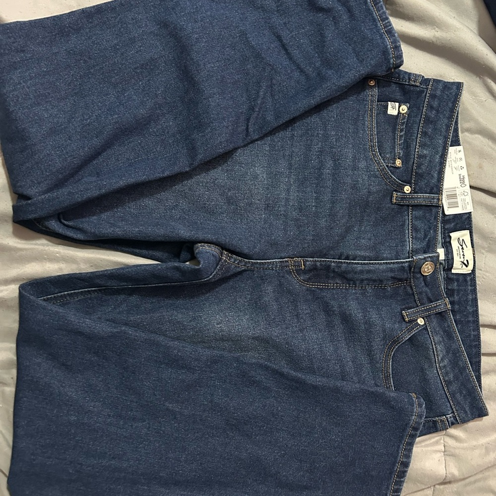Seven7 Women's Straight Leg Jeans - Dark Blue